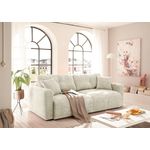 Schlafsofa Bullet von ED Exciting Design – Komfortables Mikrofaser-Sofa mit Nosagfederung Farbe Ivory, Bettkasten und Liftbeschlag