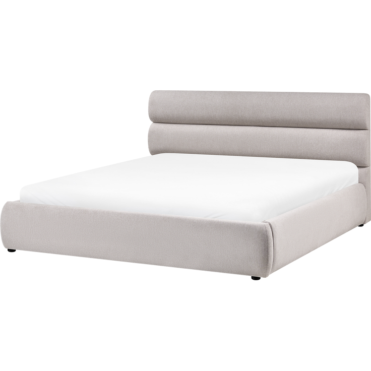 Bett mit Stauraum Kunstleinen BONIFACIO 180x200 cm Grau – Bild 5