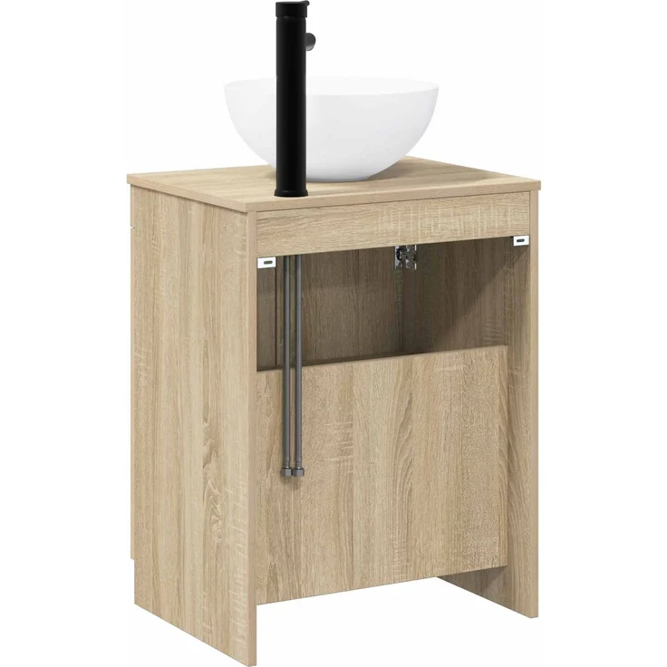 vidaXL Waschbeckenschrank Sonoma-Eiche 54 x 41 x 100 cm Holzwerkstoff 3404216 – Bild 7