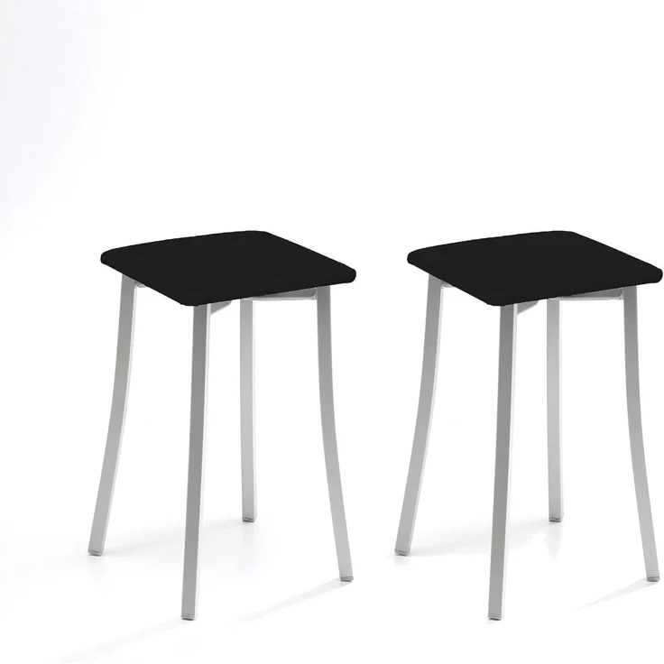 ASTIMESA Zwei Küchenhocker, Design: Kunstleder, Schwarz