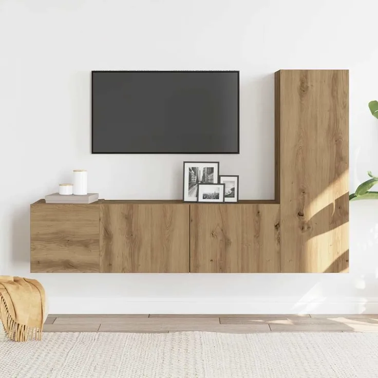 vidaXL TV-Wandschränke 3 Stk. Artisan-Eiche Holzwerkstoff 3328958