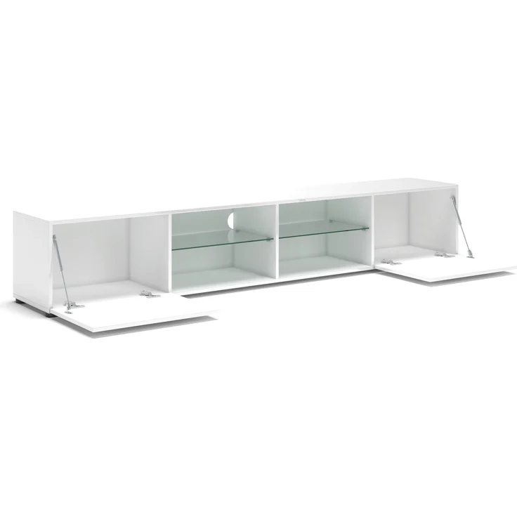 Lowboard >Mister< in weiss, Lack Hochglanz - 225x40x38cm (BxHxT) – Bild 4