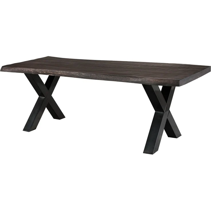 Baumtisch Mango 220x100x77 grau lackiert / X-Beine anthrazit glänzend FREEFORM 5 – Bild 9