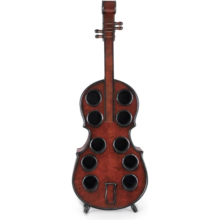 Stagecaptain Flaschenregal WR-10 Stradivino Weinregal für 10 Flaschen, Weinständer Holz stehend in Vintage-Optik "Cello" Design – Bild 3