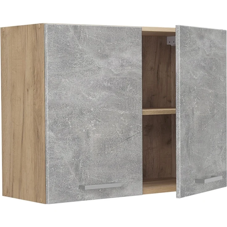 Küchenglasschrank R-Line Beton/Goldkraft Eiche 80 cm Vicco – Bild 3