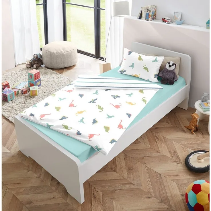 soma Babybettwäsche Perkal Baby Wende Bettwäsche 100x135 Alpaka Lama Regenbogen weiß bunt, Perkal, 2 teilig, Babybettwäsche +Spannbettlaken Baumwolle winter weihnachtsbettwäsche