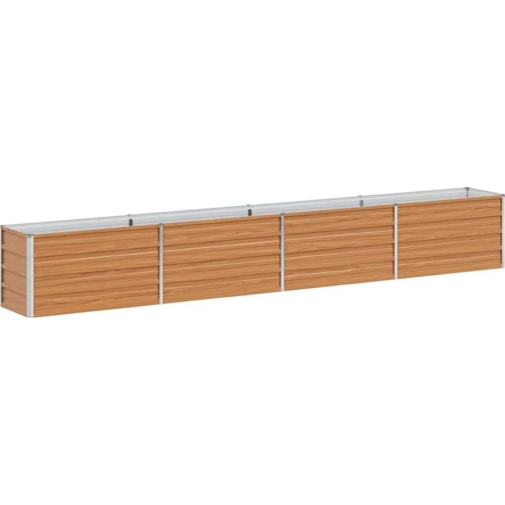vidaXL Hochbeet Hellbraun 320 x 40 x 45 cm Verzinkter Stahl 42017331 – Bild 6
