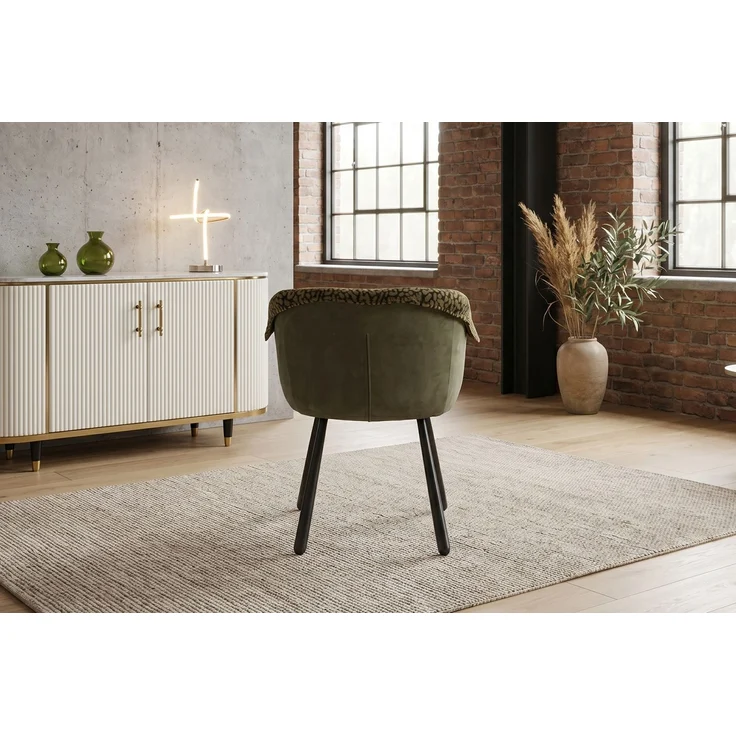 KAWOLA Esszimmerstuhl ELARIA Stoff grün 80 x 65 x 60 cm – Bild 5