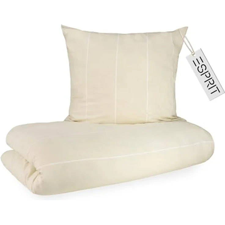 Esprit Bettwäsche FLANELL Winter Bettwäsche, Baumwolle, 1 teilig, 135 x 200 cm in Creme – Bild 2