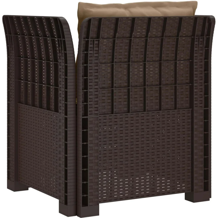 vidaXL 1-Sitzer Sessel mit Kissen Rattan-Look PP Braun 8011874 – Bild 5