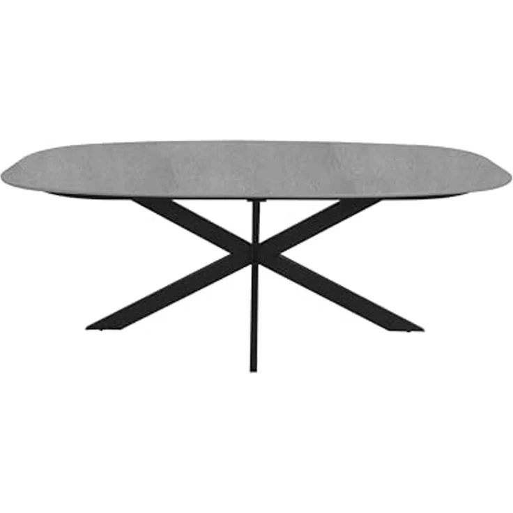 byLIVING Esstisch Oval, in Bootsform, Tischplatte in Naturstein-Optik grau, Breite 200 cm – Bild 4