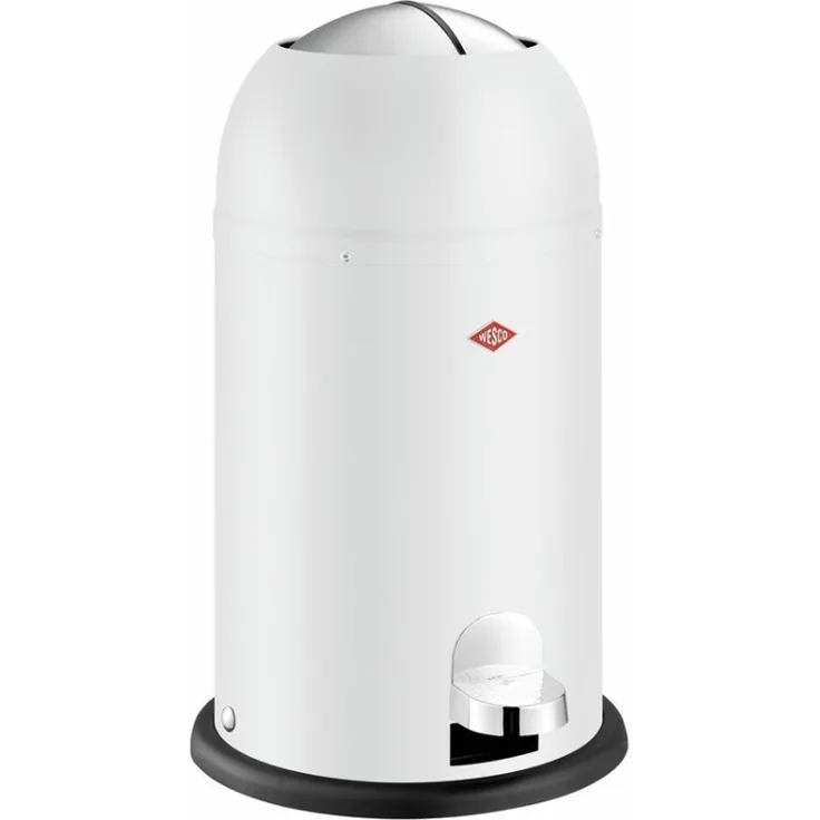Wesco 'Kickmaster Junior' Tretabfalleimer, Stahlblech weiß matt, 12 Liter, 510x300 mm