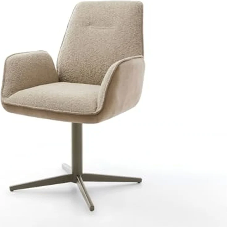 Drehstuhl Zoa-Flex Materialmix Schlamm Fußkreuz Effektfinish Titan 360° drehbar Taschenfederkern – Bild 2