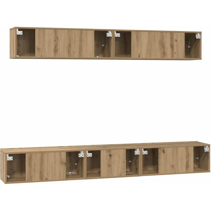vidaXL TV-Schrankset Wandmontiert 5 pcs Artisan-Eiche Holzwerkstoff 3393386 – Bild 9