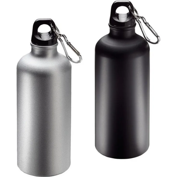 elasto Isolierflasche Sporty Sportflasche matt mit Karabiner 0,6 L auslaufsicher, Trinkflasche, Fahrradflasche, super dicht, robust, Wasserflasche