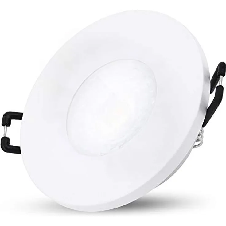 SSC-LUXon BEDA Einbauleuchte LED flach IP65, tauschbares 4W neutralweißes LED Modul für Dusche und Bad, matt weiß, 230V