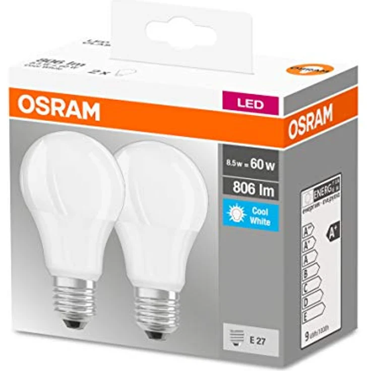 OSRAM LED-Lampe E27 8W 4.000K, gefrostet, 2er-Set, langlebig – Bild 3