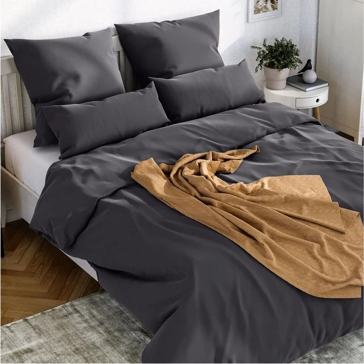 Wolkenfeld Bettwäsche Mako-Satin Baumwollsatin Sommerbettwäsche, 100% Baumwolle, 2 teilig, 135x200 cm, 155x220, 200x200 & Übergrößen I inkl. Kissenbezüge 80x80 – Bild 1