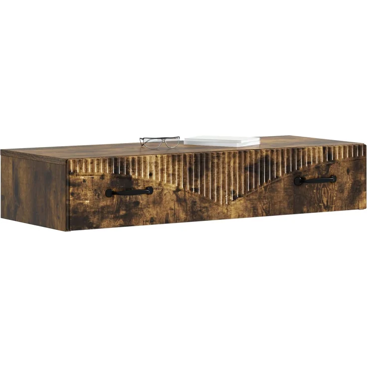 vidaXL Wandmontierter Beistelltisch Geräucherte Eiche Holzwerkstoff 899010 – Bild 2