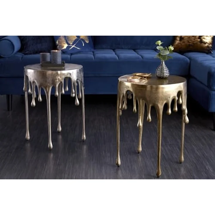 riess-ambiente Beistelltisch LIQUID LINE Ø50cm gold (Einzelartikel, 1-St), Wohnzimmer · Aluminium-Metall · rund · Tropfen-Design · Modern – Bild 4