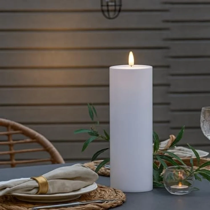 LED-Kerze ,Flamme Rak, outdoor, weiß, Dämmerungssensor, 32cm – Bild 4
