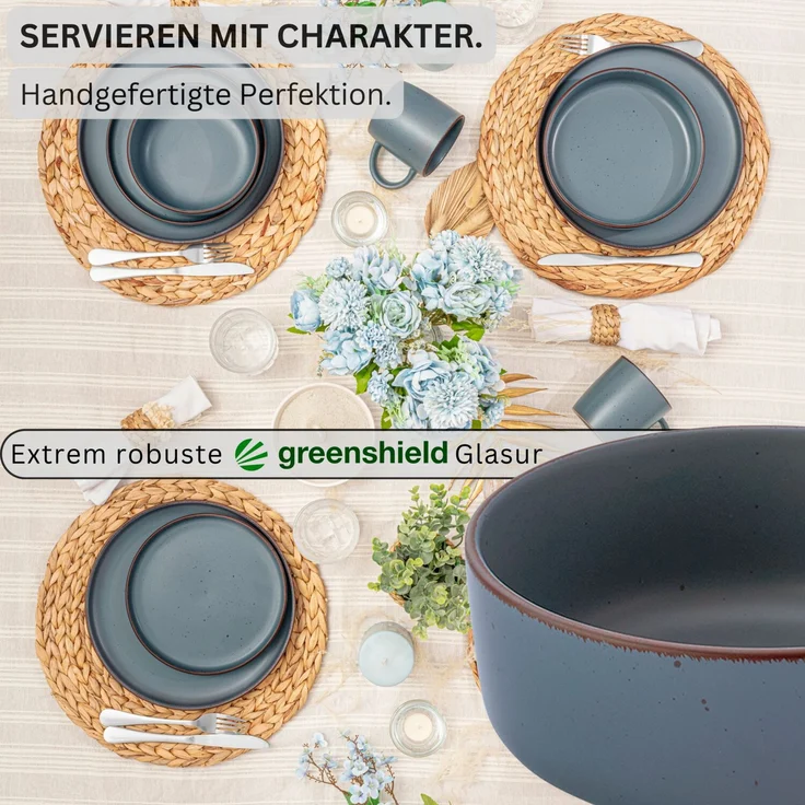 SÄNGER Steingut Schalen Bombay Graphit 4 teilig – Bild 2