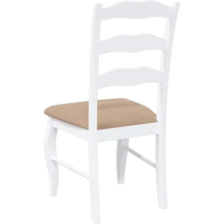 vidaXL Esszimmerstühle mit Kissen 2 Stk. Weiß Massivholz Gummibaum 4102498 – Bild 6