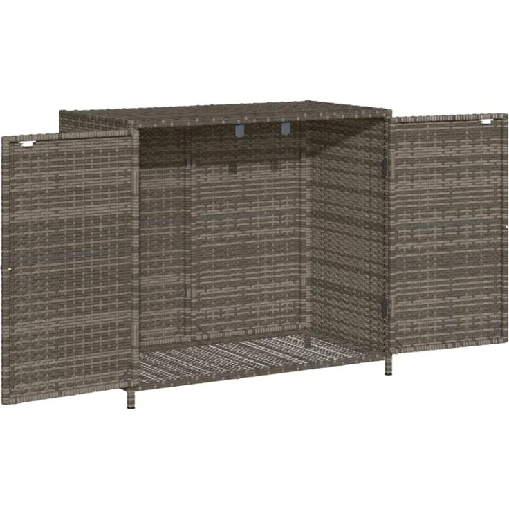 vidaXL Gartenschrank Grau 83x45x76 cm Poly Rattan 365545 – Bild 8
