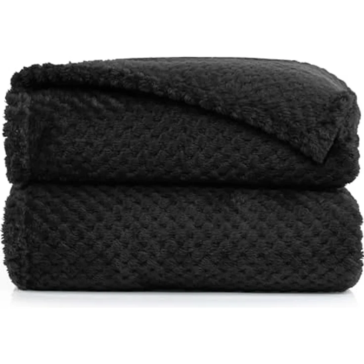 DecoKing Kuscheldecke 170x210 cm schwarz Decke Microfaser Wohndecke Tagesdecke Fleece weich sanft kuschelig skandinavischer Stil Henry – Bild 2