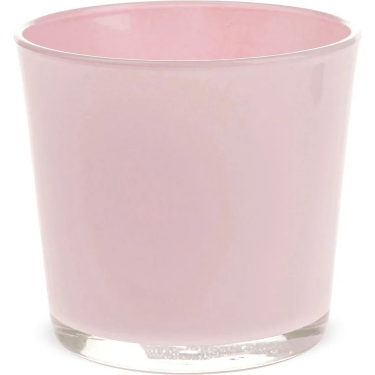 matches21 HOME & HOBBY Blumentopf Glastopf Pflanzgefäß Teelichtglas rund Übertopf rosa 11,5 cm (1 St) – Bild 1