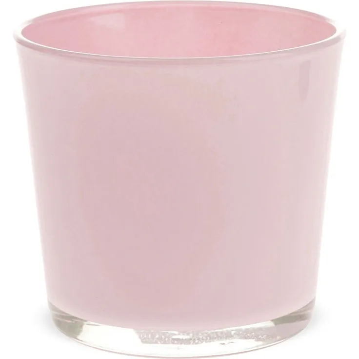 matches21 HOME & HOBBY Blumentopf Glastopf Pflanzgefäß Teelichtglas rund Übertopf rosa 11,5 cm (1 St)