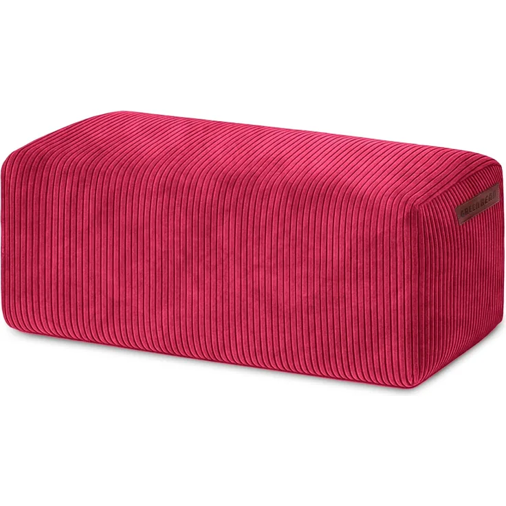 Green Bean® Indoor Sitzhocker Pouf 70x33x28cm EPS-Perlen Füllung & Cordstoff Kuschelig Weich Waschbar - Drinnen Bodenkissen Liegekissen Sitzkissen Sitzhocker Relax-Sessel Kinder Erwachsene Stoff Rot