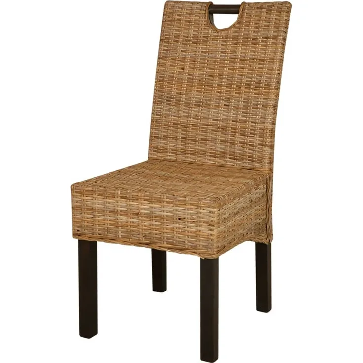 vidaXL Esszimmerstühle 2 Stk. Kubu-Rattan Mangoholz [243638]