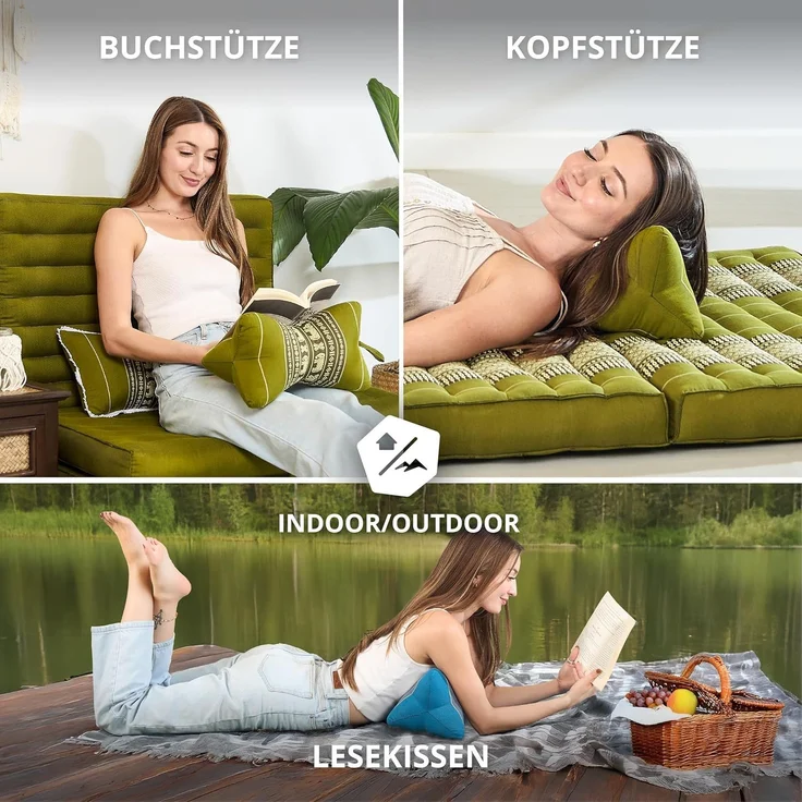 livasia Nackenstützkissen Knochenkissen, vegan und handgefertigt, Ø 15x32cm, Kapok – Bild 3