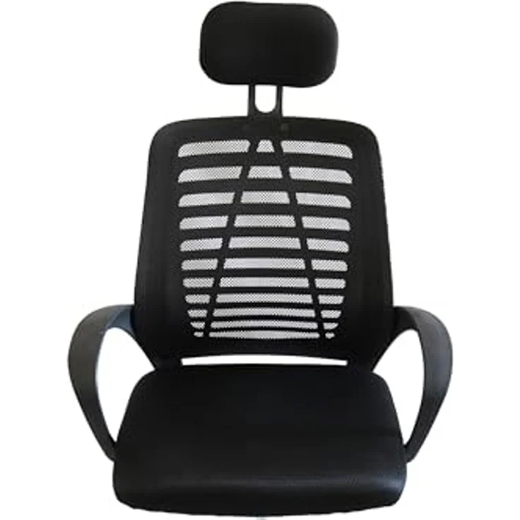 Kynast Bürostuhl mit Kopfstütze und Armlehnen, Textilgewebe Schwarz, 110 x 61 x 59 cm – Bild 6