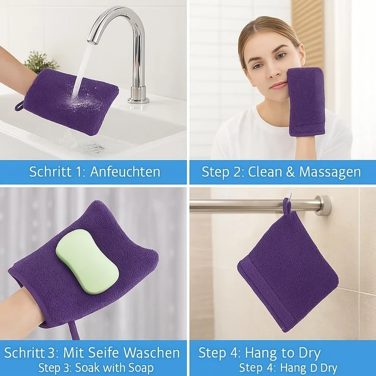 Betz Waschhandschuh 10-tlg. PREMIUM Größe 16 cmx21 cm, Baumwolle (Set, 10-St), 100% baumwolle – Bild 6