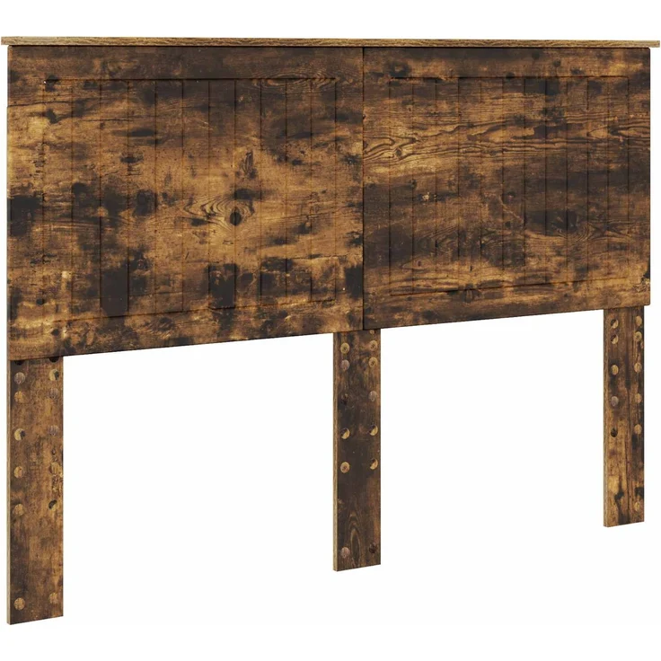 vidaXL Bettrahmen Geräucherte Eiche 140 x 190 cm Massives Kiefernholz 3411014 – Bild 5