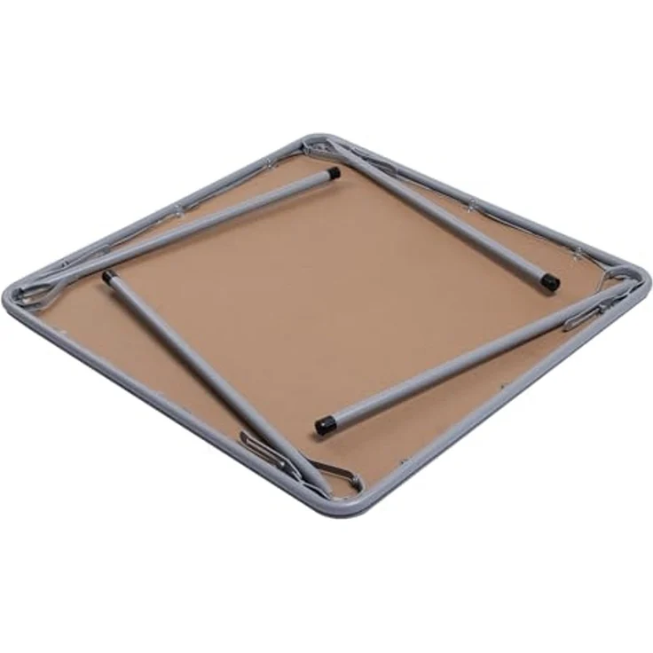 FurnitureR Klappbarer Quadratischer Tisch, 86 x 86 x 71 cm, Tragbarer Garten- und Campingtisch, GRAU, PVC-Oberfläche, (86 x 86 x 71 cm) – Bild 5