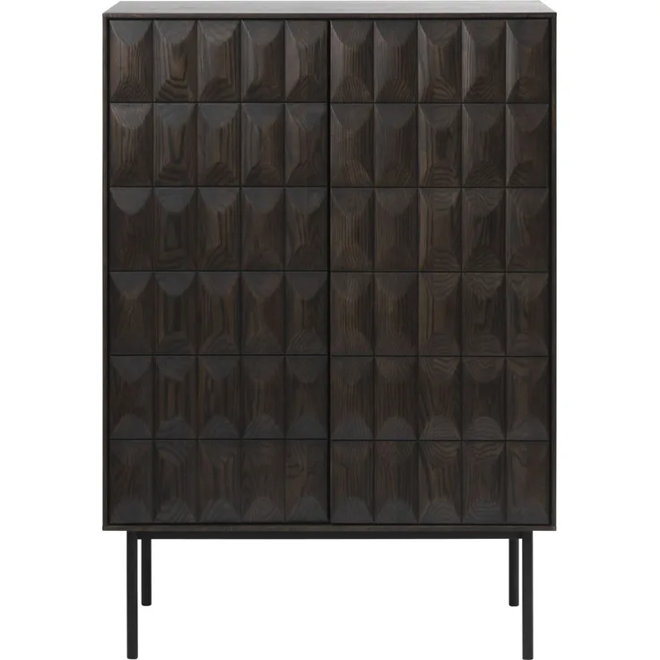Highboard >LATINA< (B/H/T: 90x129x45 cm) in dunkelbraun - 90x129x45 (BxHxT)