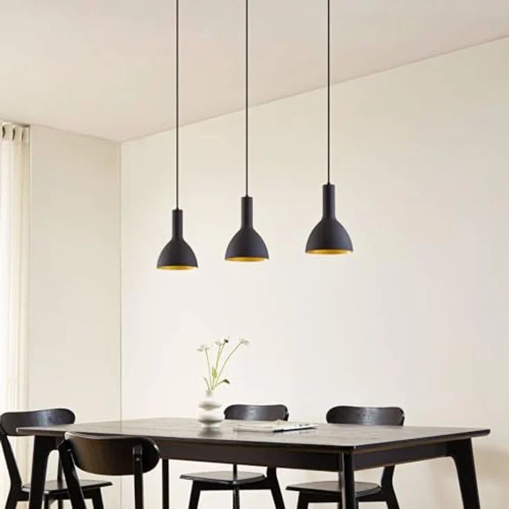 Arcchio Pendelleuchte Cosmina, moderne Deckenlampe in Schwarz, 3-flammig (E27) für Esszimmer, Küche und Wohnzimmer – Bild 4