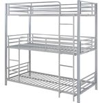 Vente-unique - Etagenbett - 3 Personen - 3 x 90 x 190 cm - Metall - Silberfarben - ELOUAN III