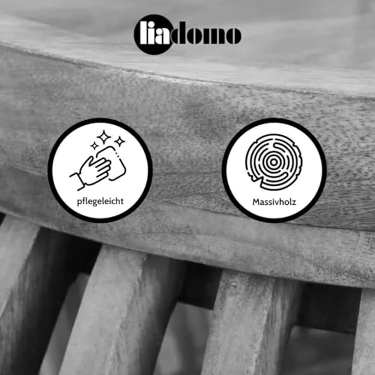 Liadomo Couchtisch Laos (2-St, 2er-Set), Mangoholz massiv, runde Platte und Form, Holzstreben – Bild 7