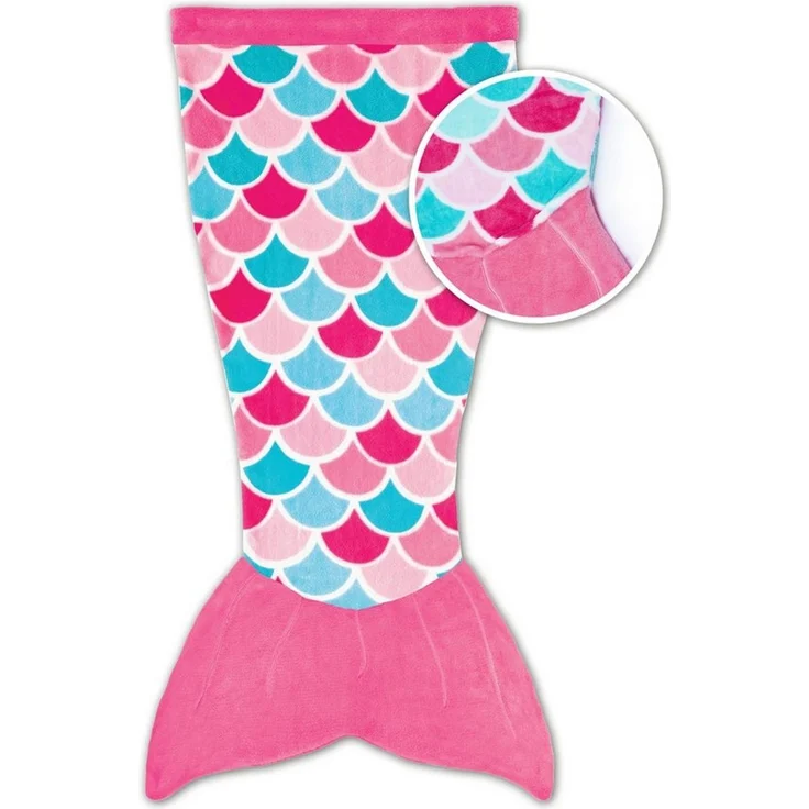 Kinderdecke Cuddle Tails Meerjungfrauendecke PINK DREAM (pink), Fin Fun – Bild 2