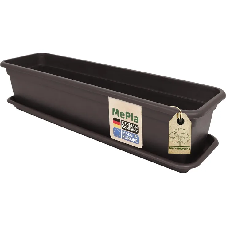 Heimwerkercenter Balkonkasten MePla Balkonkasten Balcony 40cm, Untersetzer - Braun -