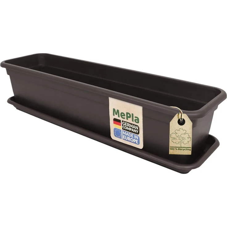 Heimwerkercenter Balkonkasten MePla Balkonkasten Balcony 40cm, Untersetzer - Braun - – Bild 1