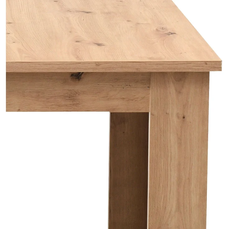 Set Esstisch mit 4 Stühlen, Bouclé Polsterstühle Beige, Küchentisch Modern Holz Eiche, Esszimmertisch Massiv, 160x90 cm – Bild 9