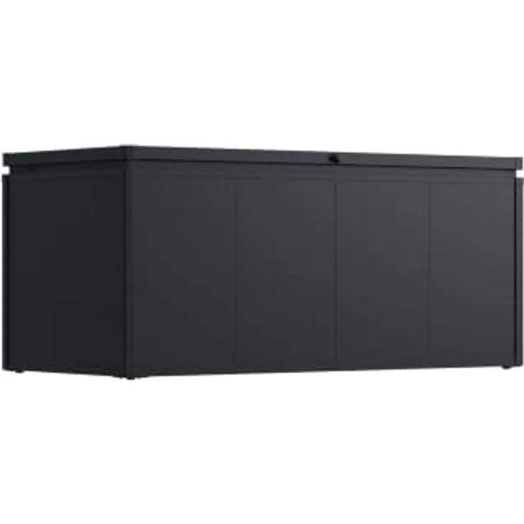 Weide Noble Gartenbox 830 L, wetterfeste Aufbewahrungsbox aus verzinktem Stahl in Anthrazit mit komfortablem Gasdruckdeckel – Bild 2