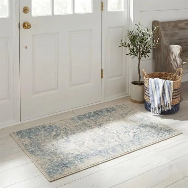 Safavieh Akzent-Teppich 76x122 cm - Adirondack Collection - Transitional Design, Elfenbein & Schiefer, Pflegeleichte Synthetikmischung, Ideal für Wohnzimmer, Schlafzimmer, Büro – Bild 1
