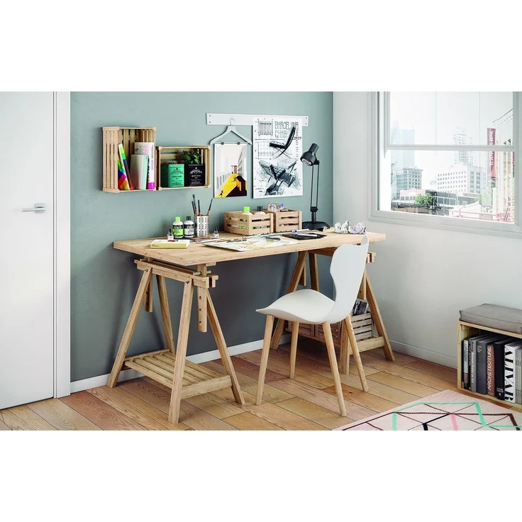 Astigarraga Kit Line Fußhocker Höhenverstellbarer Holzbock "Archi Tec", Tischbein aus Massivholz, 5 Stufen höhenverstellbar: 70-101 cm – Bild 2