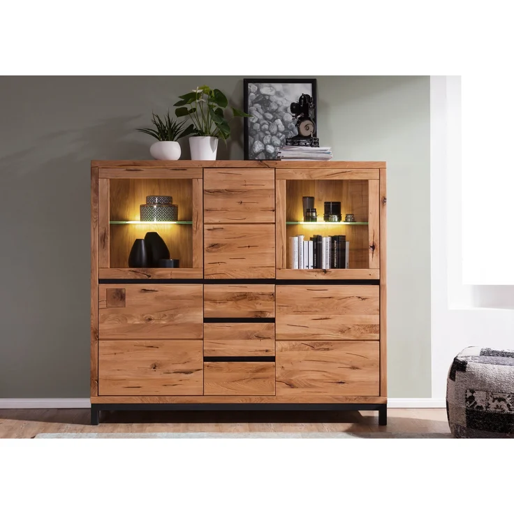 Highboard Wildeiche 166x40x148 natur geölt VILLANDERS #107 – Bild 3
